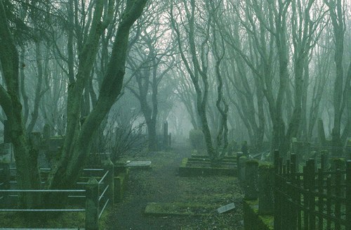 Мрачные кладбищенские пейзажи